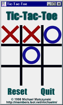 Screenshot of Mike's Tic-Tac-Toe game